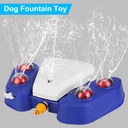 Automatic Dog Water Fountain Step-On Sprinkler with 4 Shower Balls, 2 Outlet Sizes & Inlet Connector — Blue or Yellow