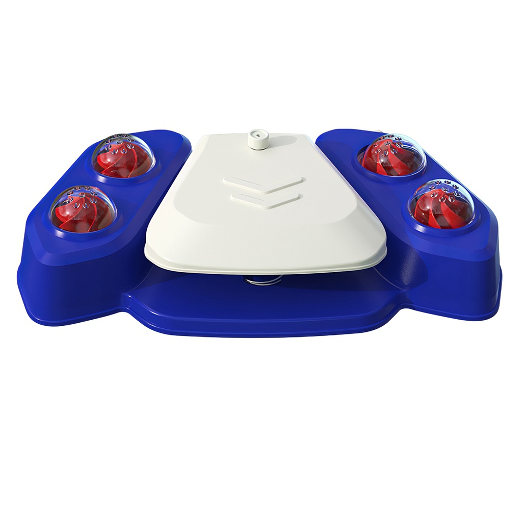 Automatic Dog Water Fountain Step-On Sprinkler with 4 Shower Balls, 2 Outlet Sizes & Inlet Connector — Blue or Yellow