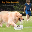 Step-On Outdoor Dog Water Fountain with Paw Pedal, 1m Hose & 2-Way Splitter — Iron + Plastic, White (Medium/Large Dogs)