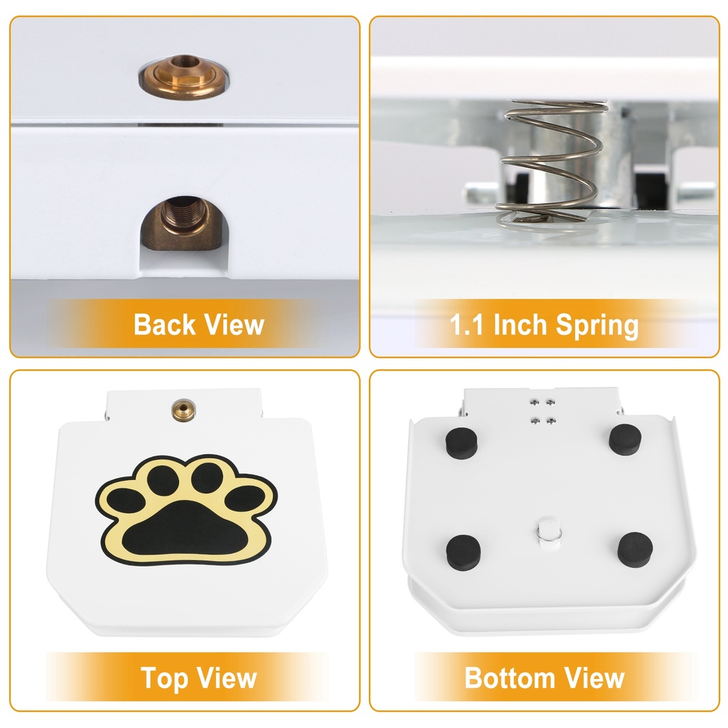 Step-On Outdoor Dog Water Fountain with Paw Pedal, 1m Hose & 2-Way Splitter — Iron + Plastic, White (Medium/Large Dogs)