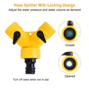 Step-On Outdoor Dog Water Fountain with Paw Pedal, 1m Hose & 2-Way Splitter — Iron + Plastic, White (Medium/Large Dogs)