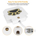 Step-On Outdoor Dog Water Fountain with Paw Pedal, 1m Hose & 2-Way Splitter — Iron + Plastic, White (Medium/Large Dogs)