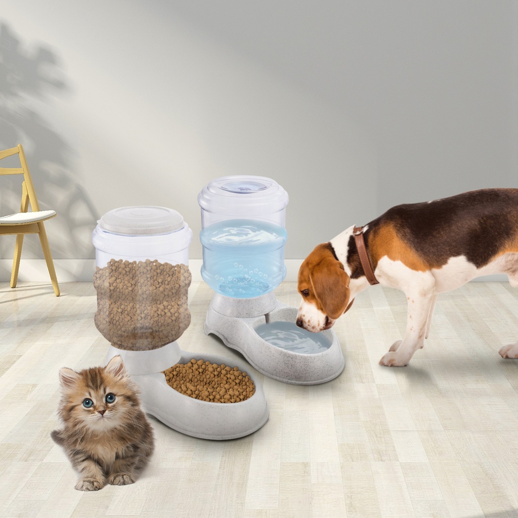 3.5L (1 gal) Gravity Pet Water Dispenser — Self-Dispensing Automatic Waterer for Cats & Dogs, Food-Grade PP, Anti-Slip Base