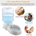 3.5L (1 gal) Gravity Pet Water Dispenser — Self-Dispensing Automatic Waterer for Cats & Dogs, Food-Grade PP, Anti-Slip Base