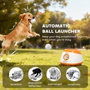 Automatic Dog Ball Launcher — 26–79 ft Range, 5200mAh Rechargeable, Remote & 6 Balls (Orange)