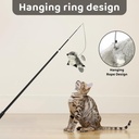 PROKEI Rechargeable Touch-Activated Flapping Squirrel Cat Toy – Plush Detachable Shell, USB Charge, Lifelike Interactive Indoor Chase Toy