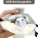 PROKEI Rechargeable Touch-Activated Flapping Squirrel Cat Toy – Plush Detachable Shell, USB Charge, Lifelike Interactive Indoor Chase Toy