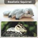 PROKEI Rechargeable Touch-Activated Flapping Squirrel Cat Toy – Plush Detachable Shell, USB Charge, Lifelike Interactive Indoor Chase Toy