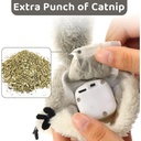 PROKEI Rechargeable Touch-Activated Flapping Squirrel Cat Toy – Plush Detachable Shell, USB Charge, Lifelike Interactive Indoor Chase Toy