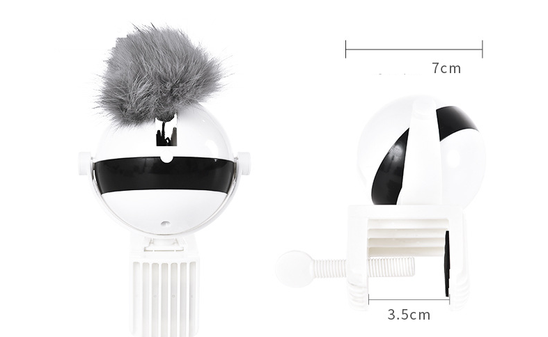 Electronic Motion Cat Toy with Real Fur Ball & Rope — ABS Interactive Chase Toy