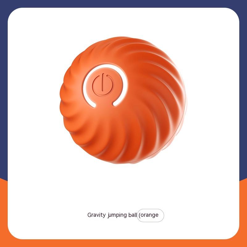 Dog Chew & Jump Ball — Thick Rubber Core with Plastic Shell, USB-Powered Interactive Chase Toy