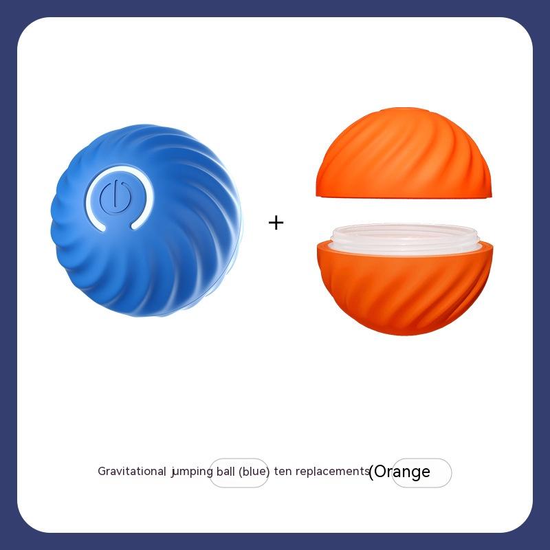 Dog Chew & Jump Ball — Thick Rubber Core with Plastic Shell, USB-Powered Interactive Chase Toy