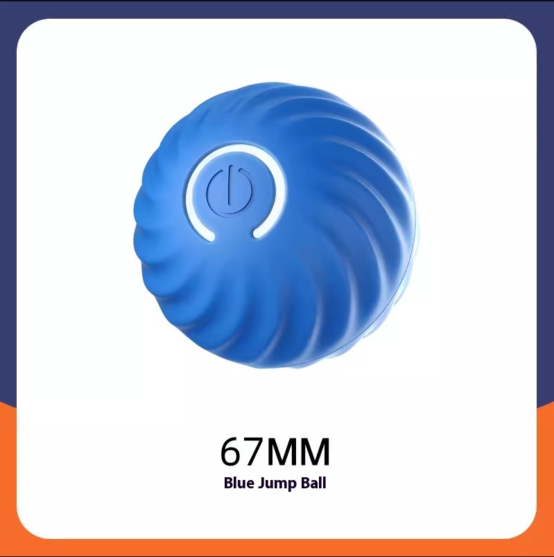 Dog Chew & Jump Ball — Thick Rubber Core with Plastic Shell, USB-Powered Interactive Chase Toy