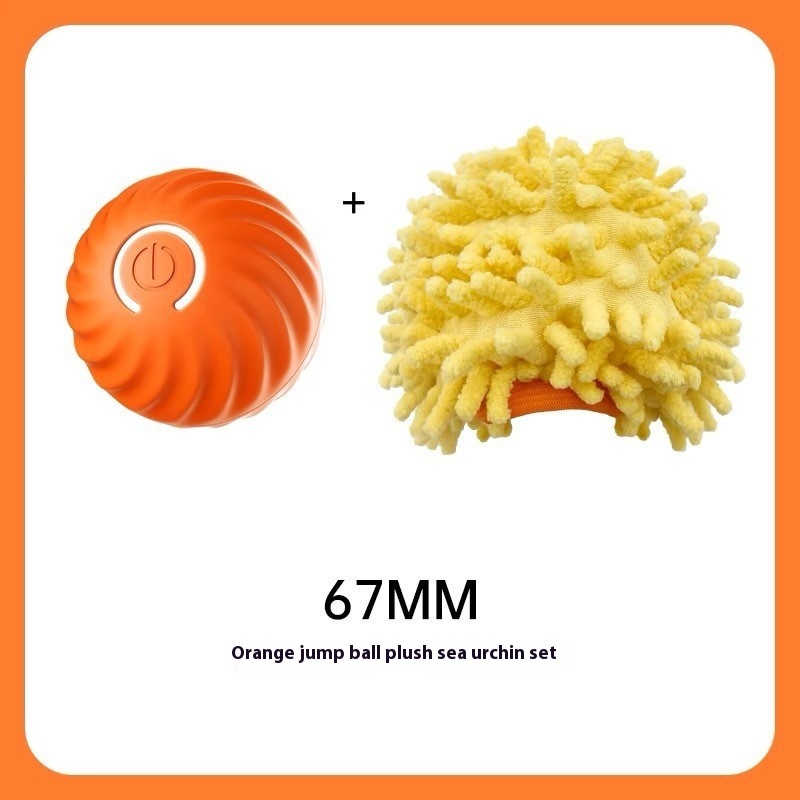 Dog Chew & Jump Ball — Thick Rubber Core with Plastic Shell, USB-Powered Interactive Chase Toy