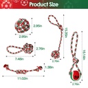 Set of 5 Christmas Rope Dog Chew Toys — Polyester/Cotton Interactive Puppy Toys for Small & Medium Dogs