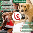 Set of 5 Christmas Rope Dog Chew Toys — Polyester/Cotton Interactive Puppy Toys for Small & Medium Dogs