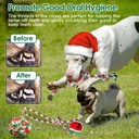Set of 5 Christmas Rope Dog Chew Toys — Polyester/Cotton Interactive Puppy Toys for Small & Medium Dogs