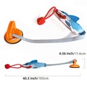 PROKEl Shark-Shaped Twine Toy with Suction Cup, Squeaky Knot Ball & Ribbon — Interactive Chew Toy for Dogs & Cats