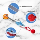 PROKEl Shark-Shaped Twine Toy with Suction Cup, Squeaky Knot Ball & Ribbon — Interactive Chew Toy for Dogs & Cats