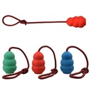 Pet Toy Natural Rubber Rope Hoist — Mixed Color Hair Rope Tug & Chase Toy, Small 9cm / Large 12cm