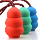 Pet Toy Natural Rubber Rope Hoist — Mixed Color Hair Rope Tug & Chase Toy, Small 9cm / Large 12cm