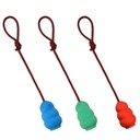 Pet Toy Natural Rubber Rope Hoist — Mixed Color Hair Rope Tug & Chase Toy, Small 9cm / Large 12cm