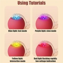 Interactive Rolling Cat Ball — Motion-Activated Rechargeable Toy with LED Lights, 2 Play Modes, Silicone/ABS, IP54