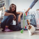 Interactive Rolling Cat Ball — Motion-Activated Rechargeable Toy with LED Lights, 2 Play Modes, Silicone/ABS, IP54