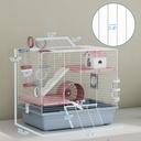 Hamster Cage, 3-Tier Small Animal Cage with Exercise Wheel, Food Bowl, Water Bottle, House, Tunnels, Ramps
