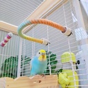 Gradient Colorful Bird Rope Perch Stand For Bird Cages Bendable Climbing Rope Cage Accessory Toy For Cockatiel Parakeet Sugar Glider