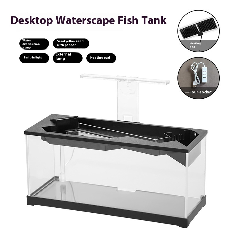 Acrylic Filter Circularly Heating Lighting Integrated Lazy Aquarium