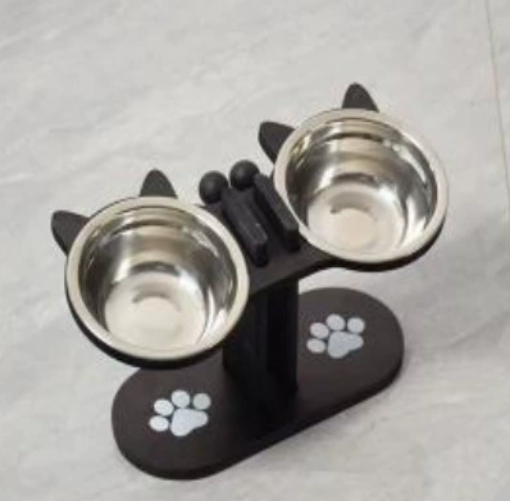 Vertical Pet Feeder Adjustable Wooden Dining Table