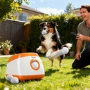 PETBOXIE - Automatic Dog Ball Launcher, 26–79 ft Range, 6 ETPU Balls, Remote Control, 5200mAh, Medium and Large Dogs