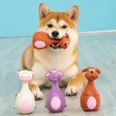 PETBOXIE - Latex Squeaky Dog Toys for Puppies 4-Pack, Teething Chew Set, Animal Shapes, Assorted Colors
