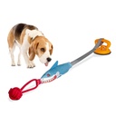 PETBOXIE - Shark Suction Cup Dog Toy Squeaky Twine Rope, Hands-Free Solo Play, Cats + Small Medium Dogs