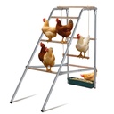 PETBOXIE - 4-Level Outdoor Chicken Perch, Metal & Wood, Round Safety Design, 19.3x42x39.4 in