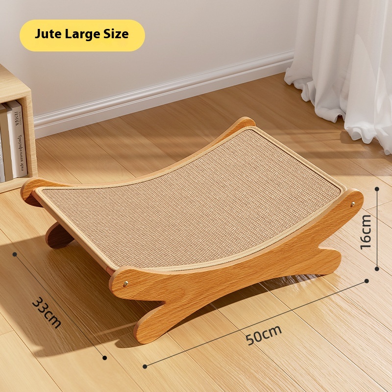 [PBX-T-004670] PETBOXIE - Jute Cat Scratch Nest Cradle, Dual-Use Scratcher & Bed, No Shedding Fibers, Large Size for Cats Up to 13 lbs (Large Size Cradle)